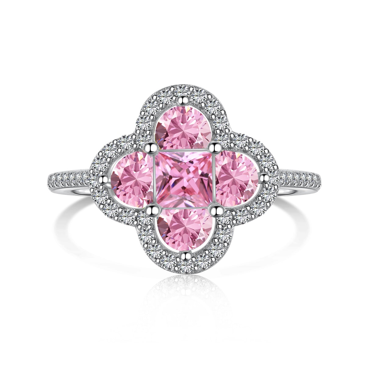 [Olivia Jewelry]Luxurious Eternity Flower Shape Banquet Ring