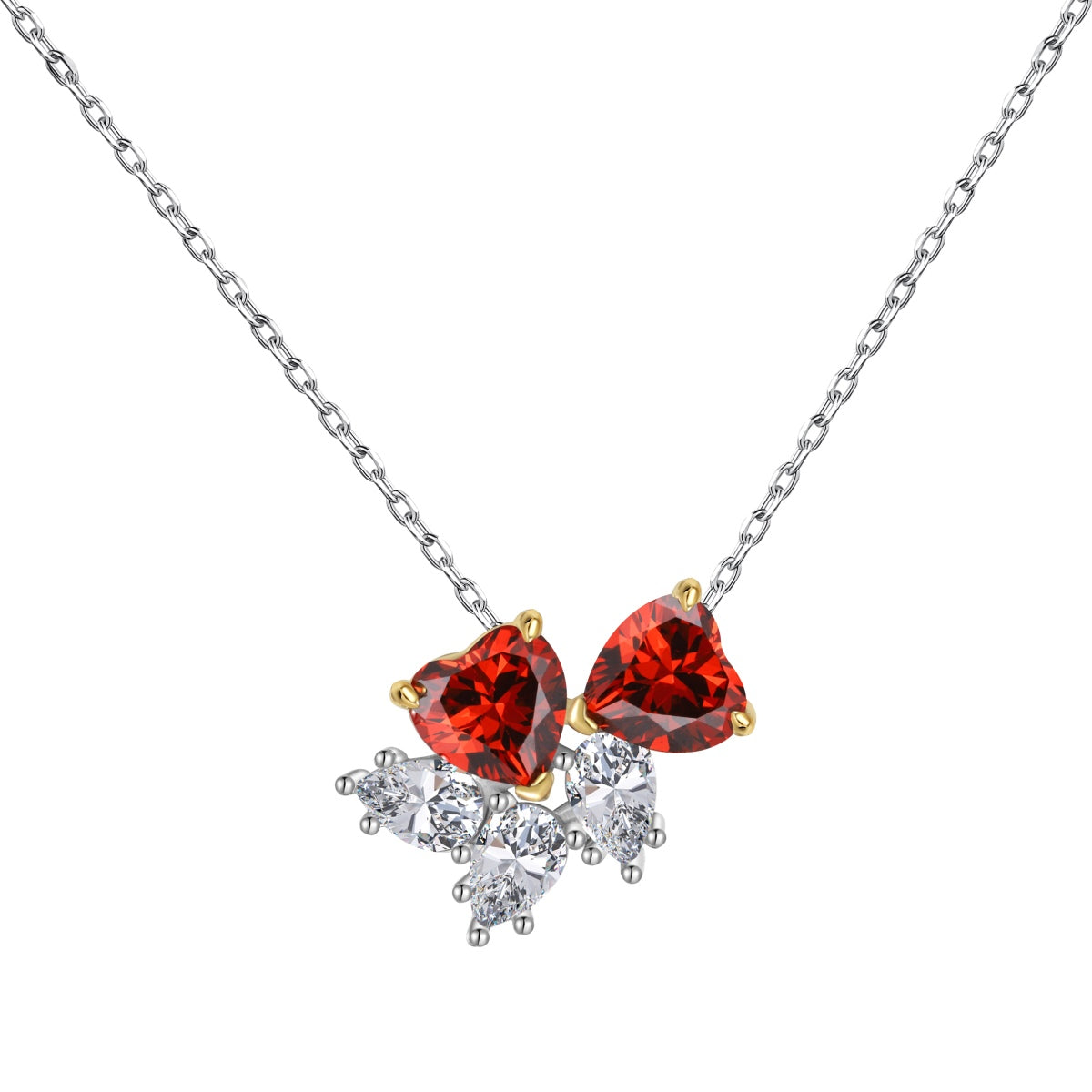 [Olivia Jewelry]Dainty Red Heart Necklace