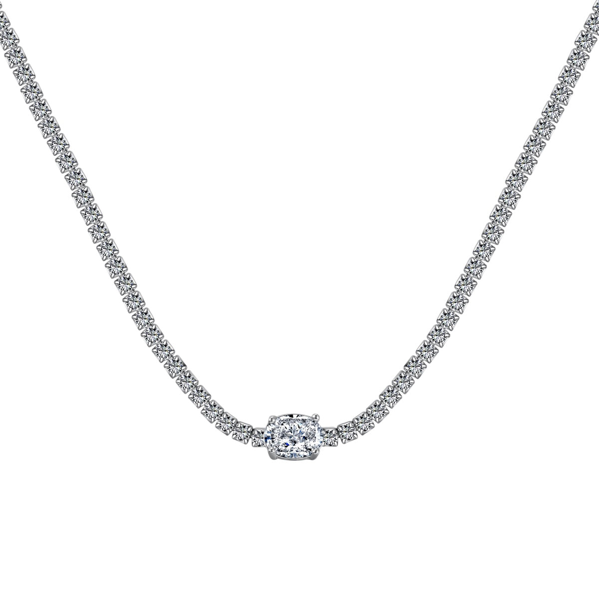 [Olivia Jewelry]1.0 Carat Shining Oval Cut Necklace