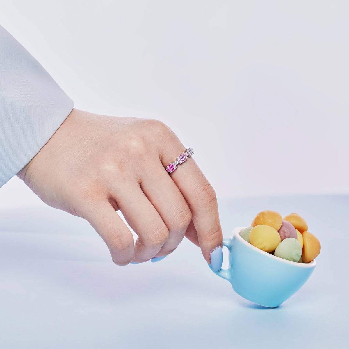 [Olivia Jewelry]Unique Colorful Emerald Cut Party Ring