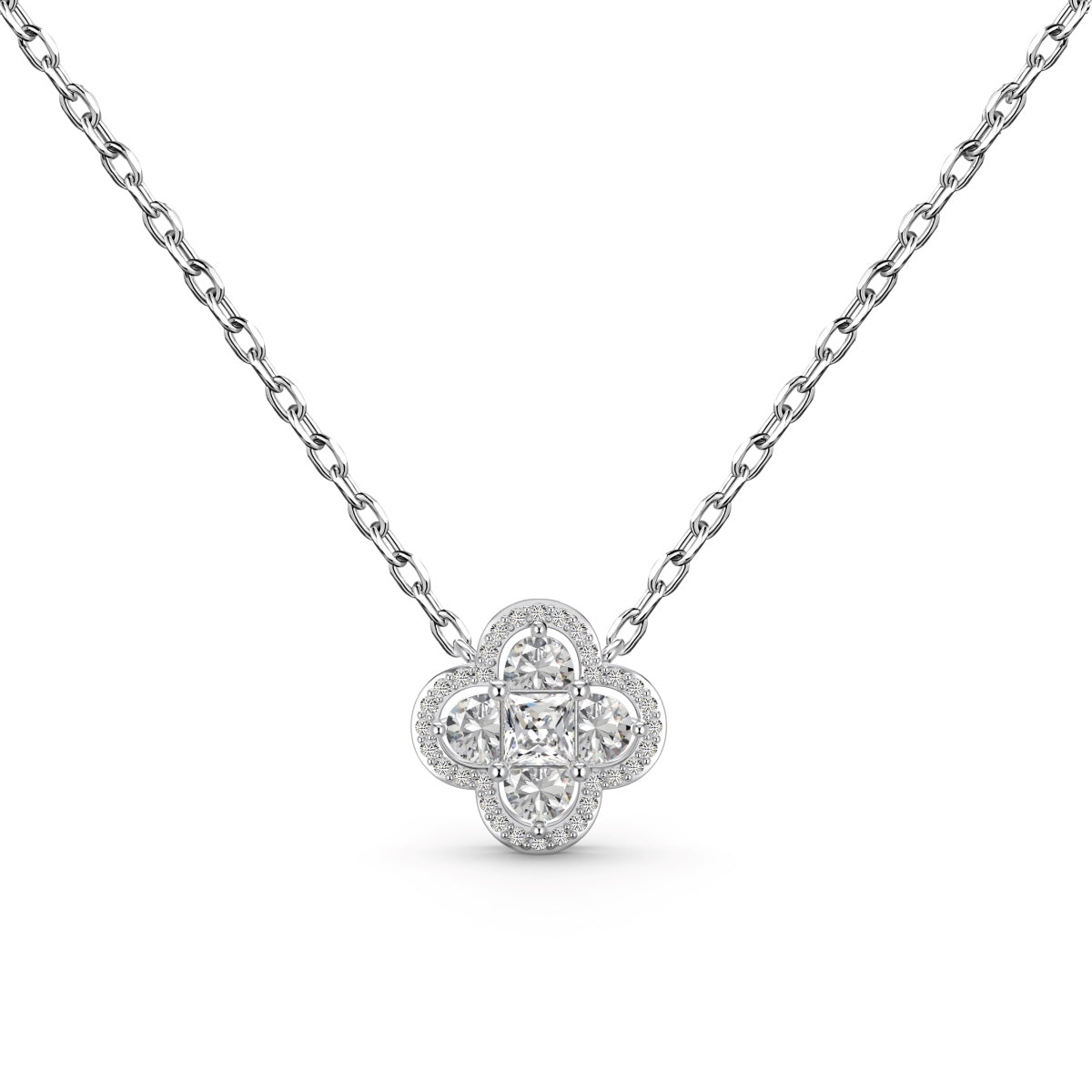 [Olivia Jewelry]Spliced Lucky Four-Leaf Clover Versatile Necklace