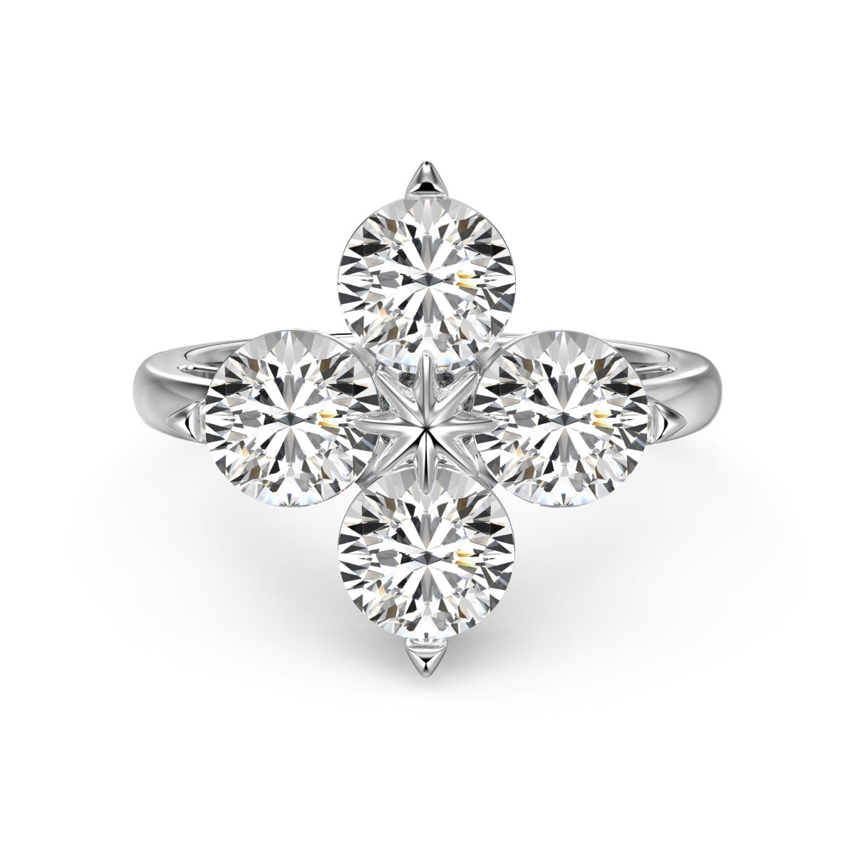 [Olivia Jewelry]Four-Leaf Clover Eight-Pointed Star Ring