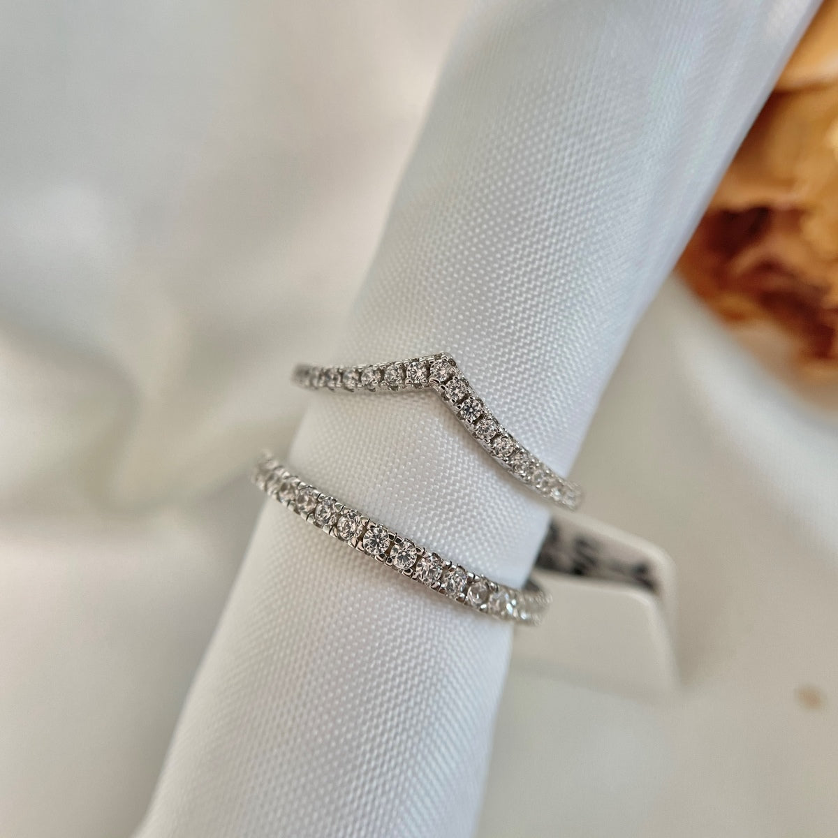 [Olivia Jewelry]Elaborate Tennis Band Ring