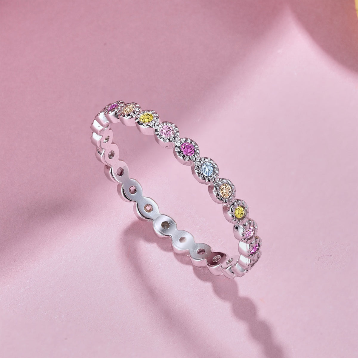 [Olivia Jewelry]Radiant Sparkling Round Cut Daily Ring