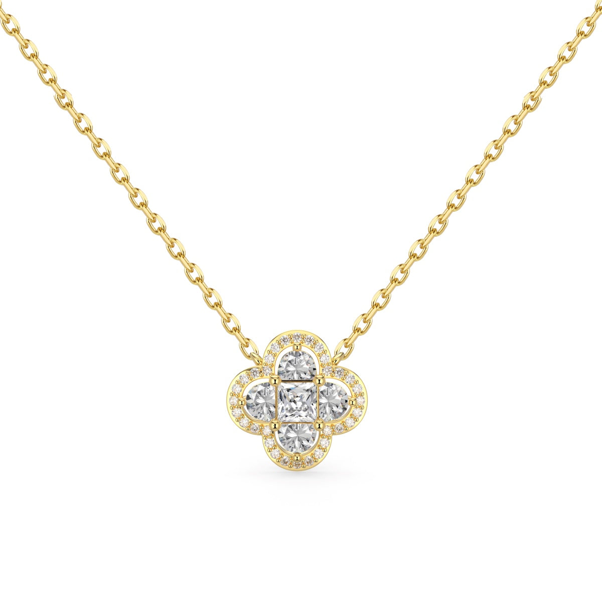 [Olivia Jewelry]Spliced Lucky Four-Leaf Clover Versatile Necklace