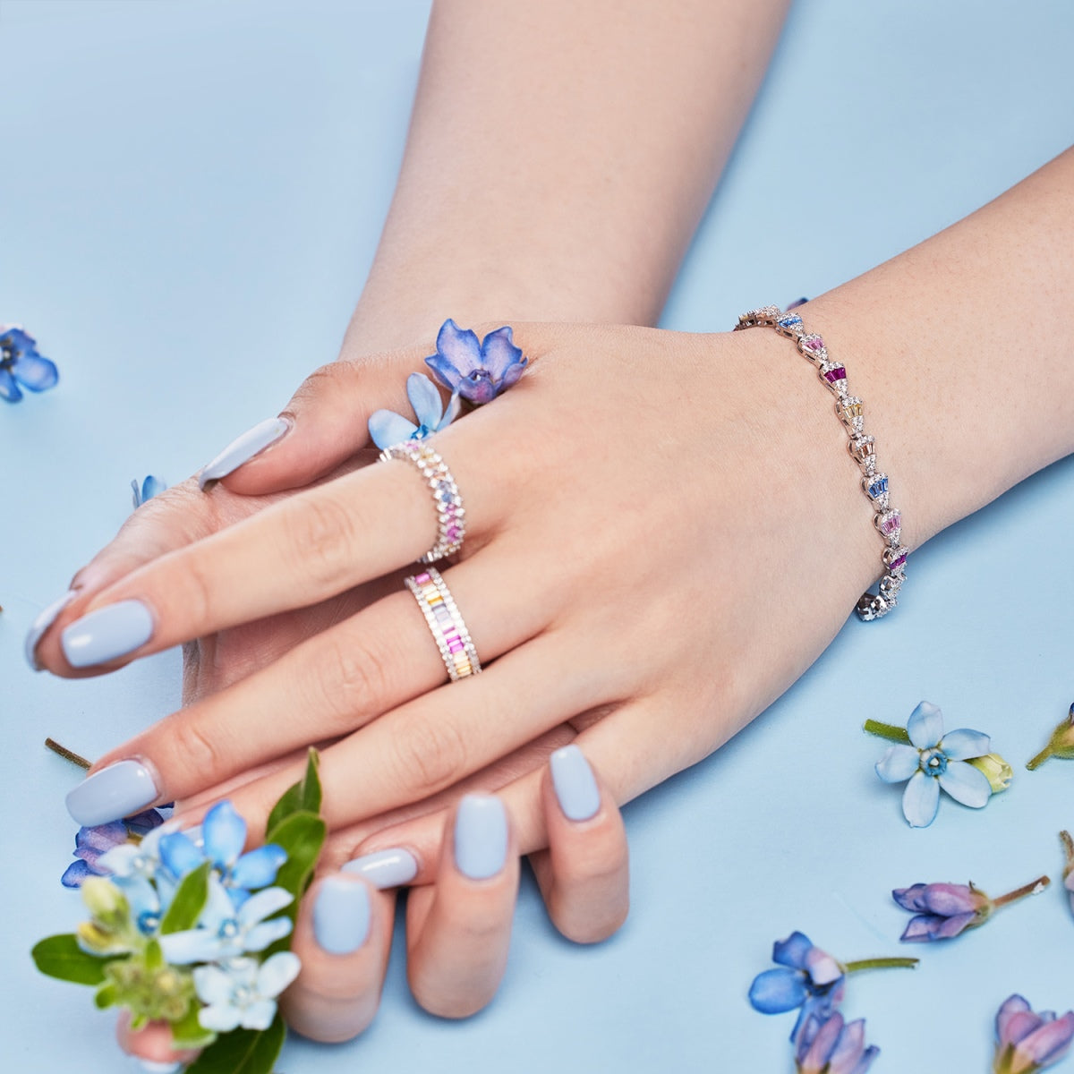 [Olivia Jewelry]Dainty Kaleidoscopic Emerald Cut Daily Ring