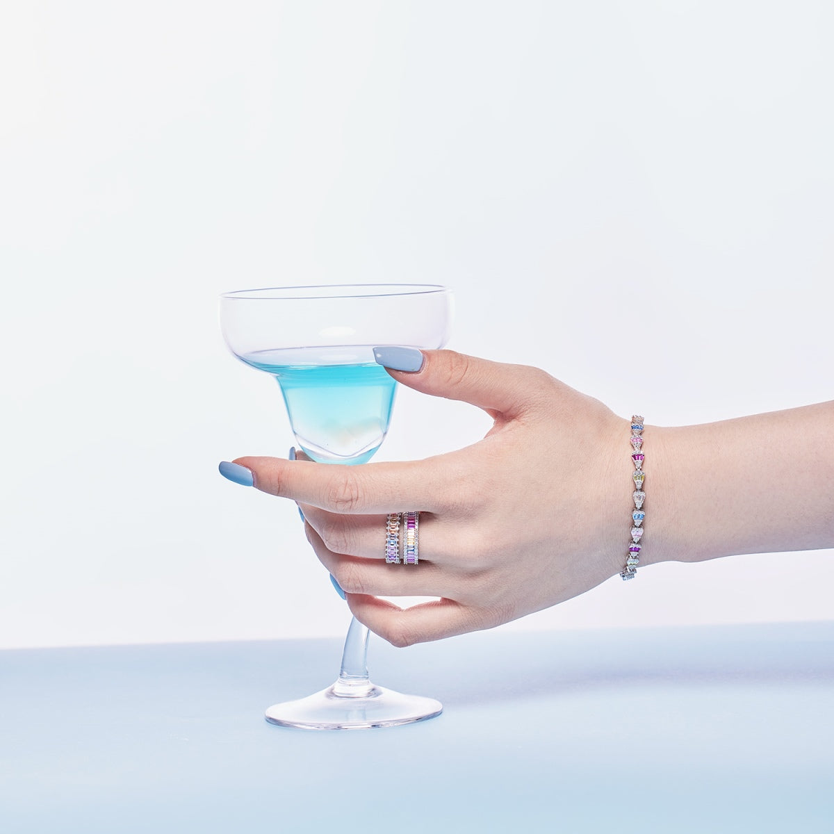 [Olivia Jewelry]Dainty Kaleidoscopic Emerald Cut Daily Ring