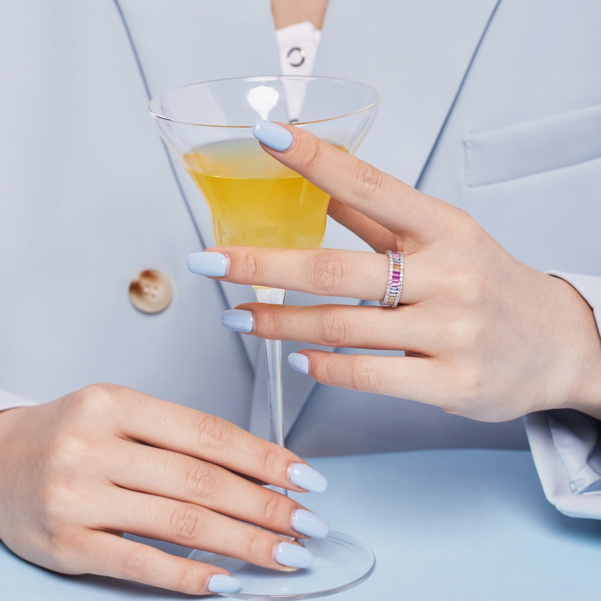 [Olivia Jewelry]Dainty Kaleidoscopic Emerald Cut Daily Ring