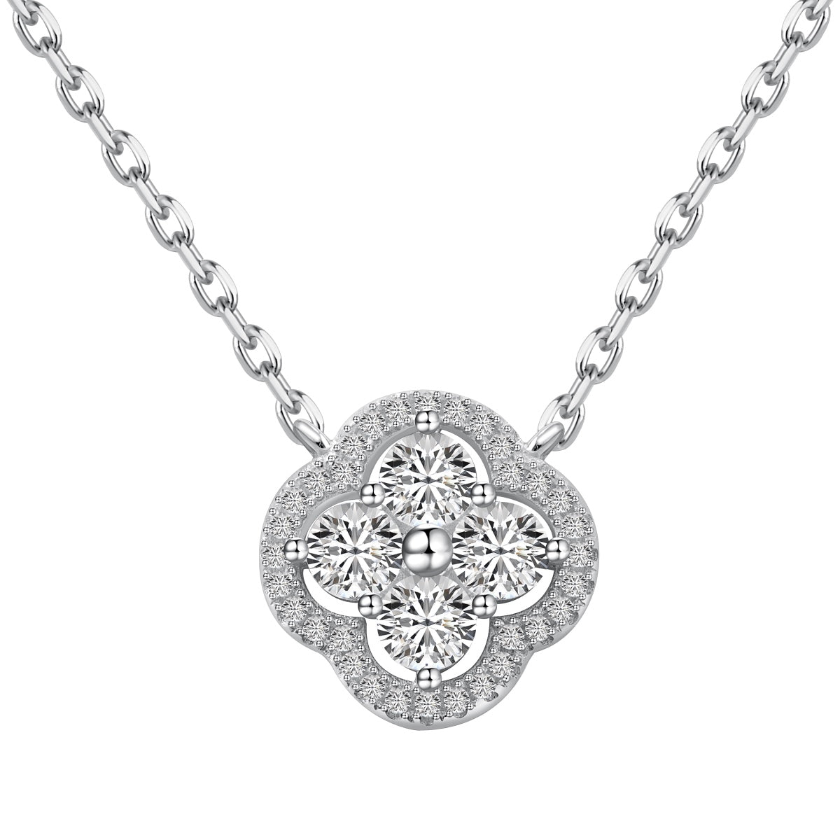 [Olivia Jewelry]Exquisite Necklace With Four-Leaf Clover Flower Design