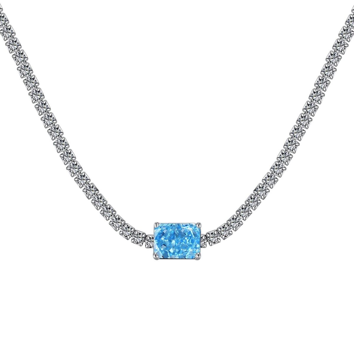 [Olivia Jewelry]2.0 carat Ornate Emerald Cut Necklace