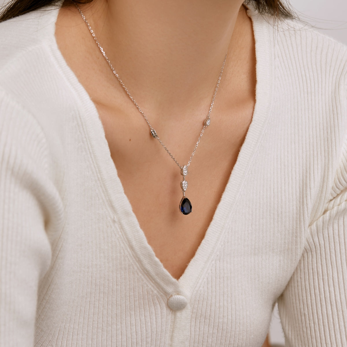 [Olivia Jewelry]Dazzling Pear Cut Necklace