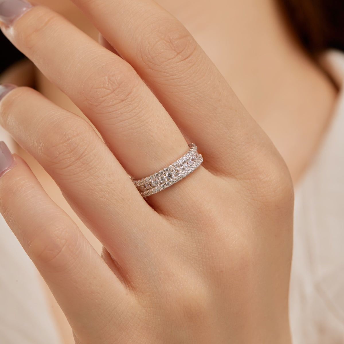 [Olivia Jewelry]Delicate Colorful Round Cut Daily Ring