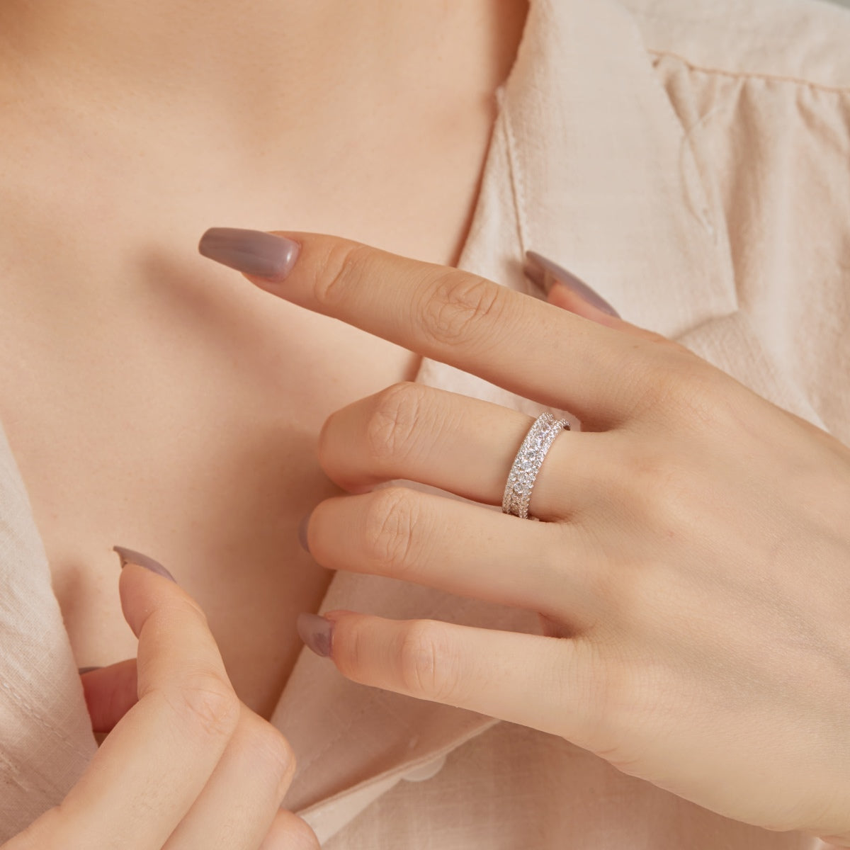 [Olivia Jewelry]Delicate Colorful Round Cut Daily Ring