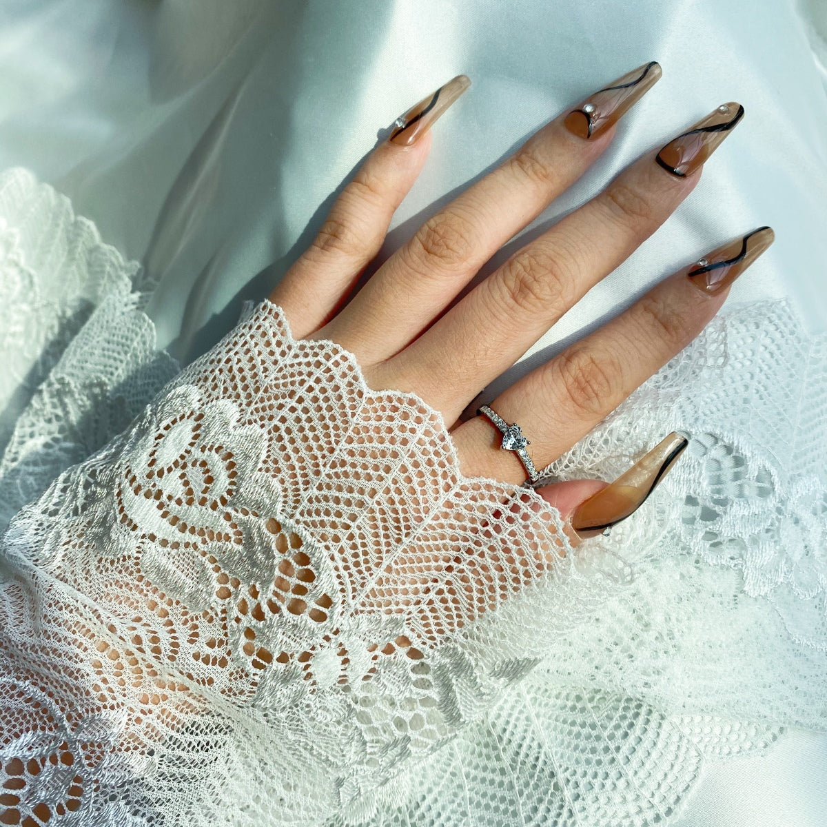 [Olivia Jewelry]0.5 Carat CaratEternity Charming Heart Shape Lover Ring