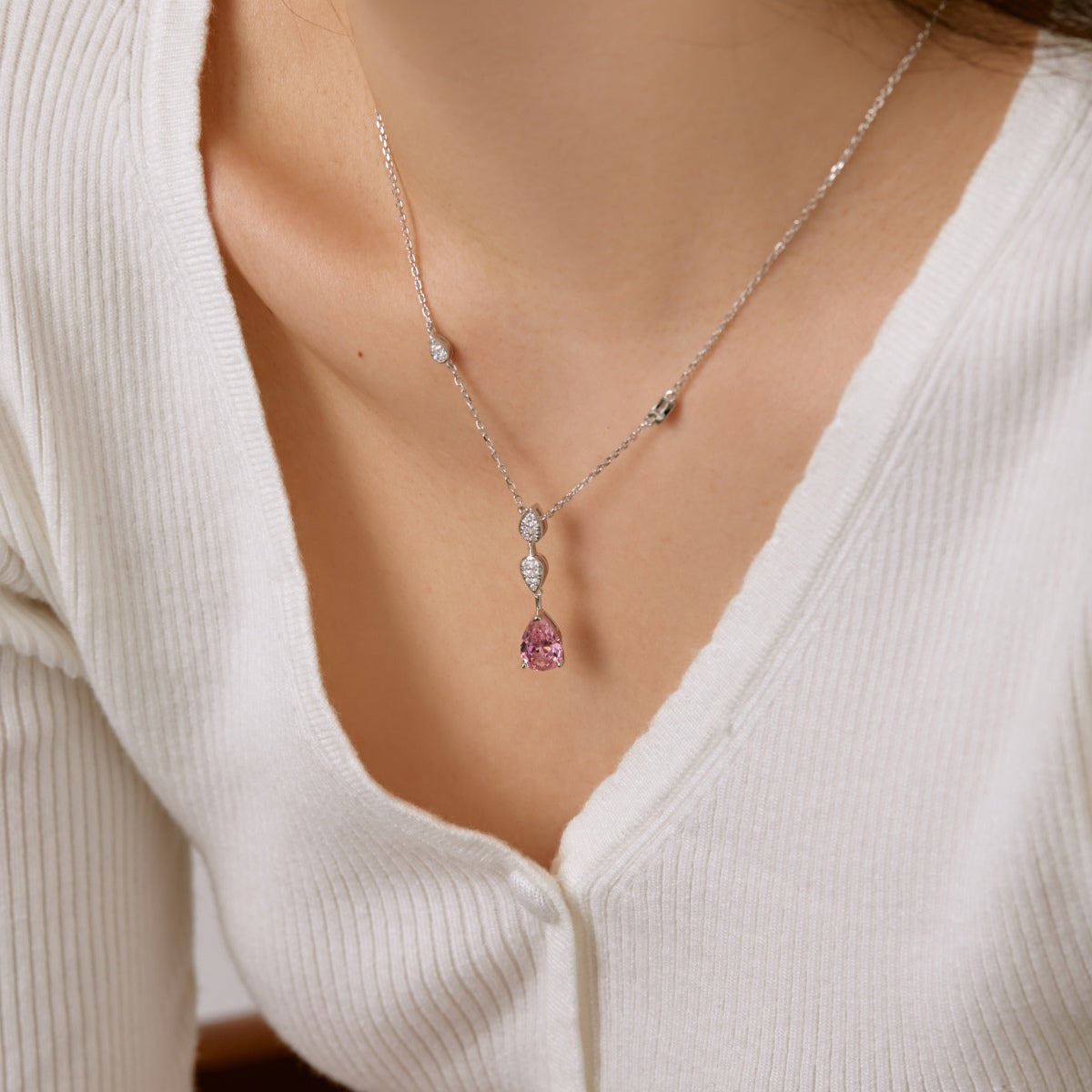 [Olivia Jewelry]Dazzling Pear Cut Necklace