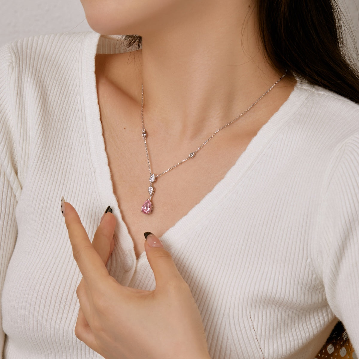 [Olivia Jewelry]Dazzling Pear Cut Necklace