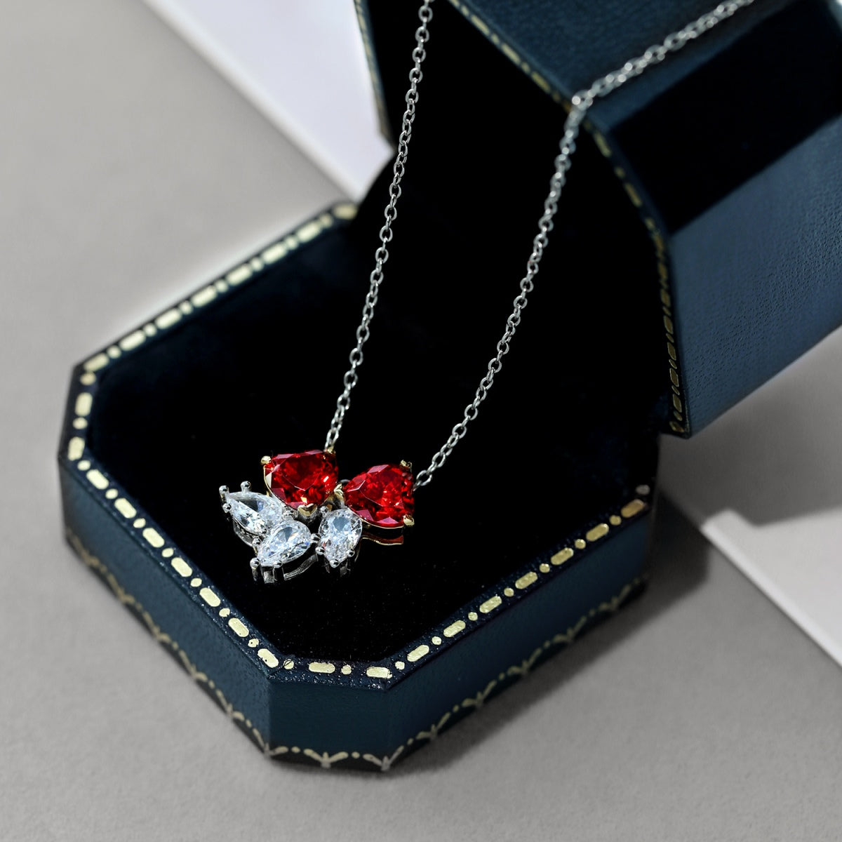 [Olivia Jewelry]Dainty Red Heart Necklace