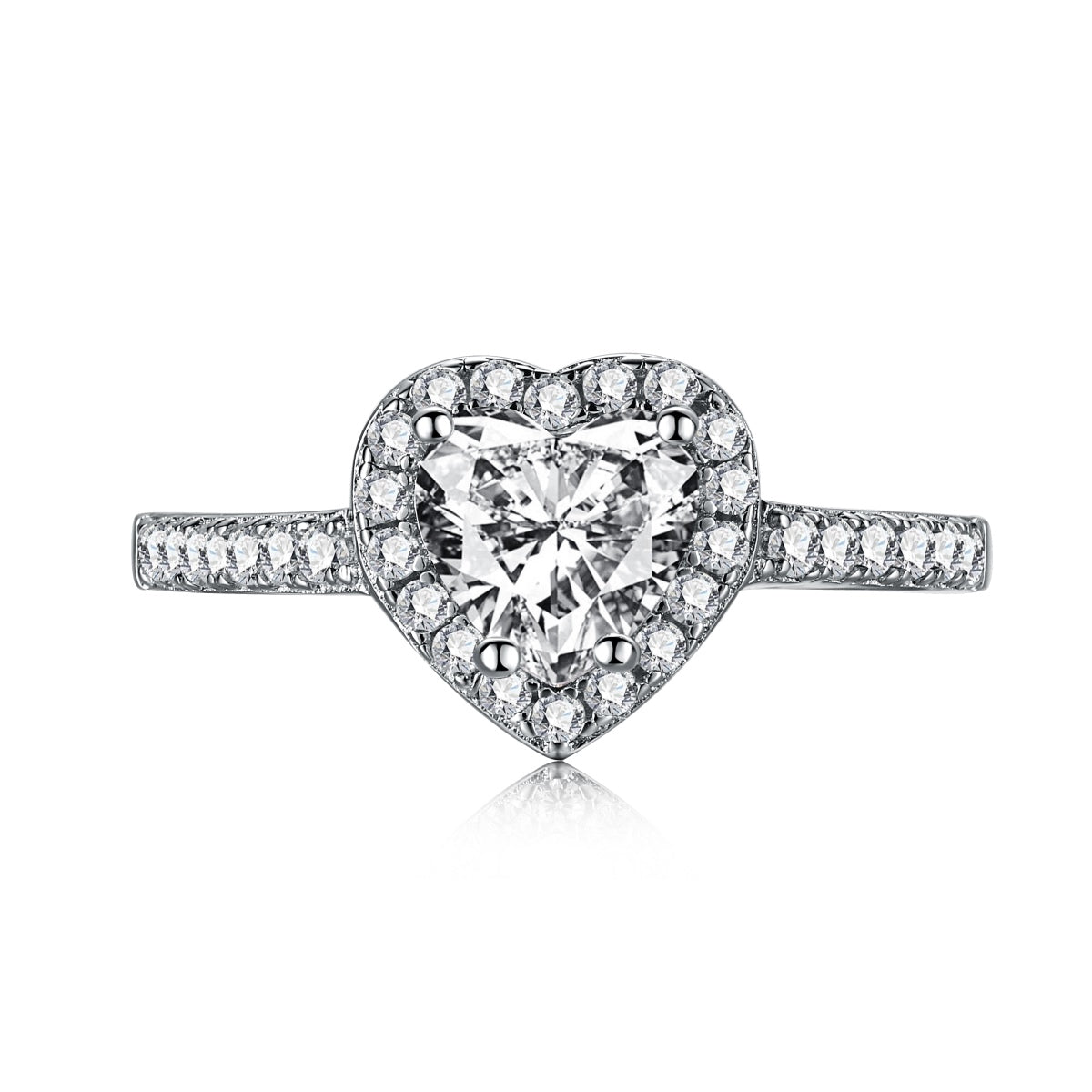 [Olivia Jewelry]Eternity Splashy Romantic Heart Shape Lover Ring