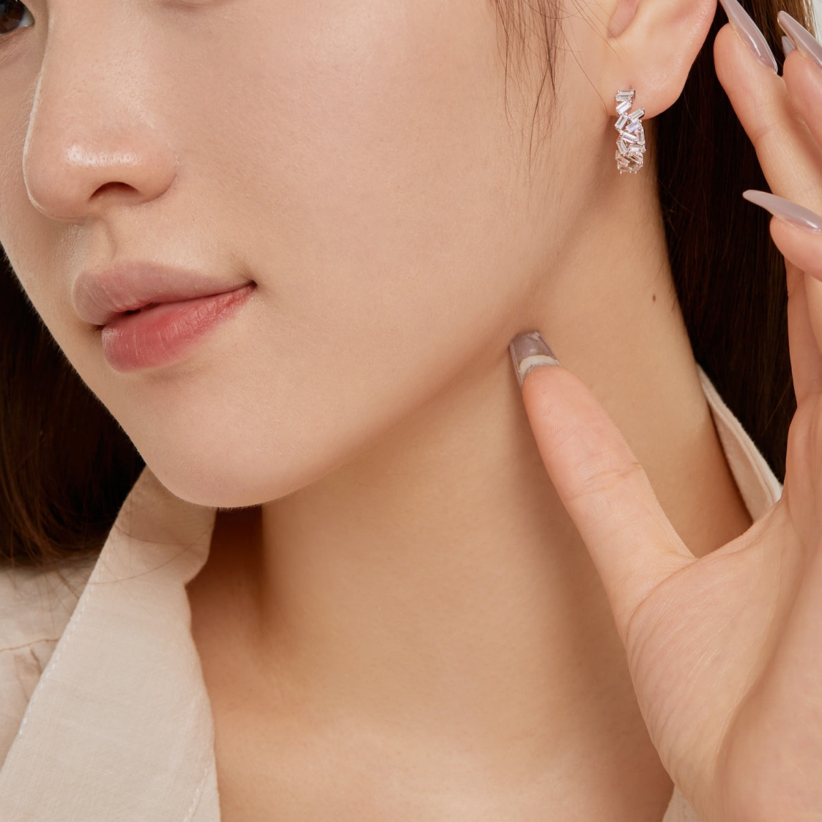 [Olivia Jewelry]Dazzling Colorful Emerald Cut Daily Earrings