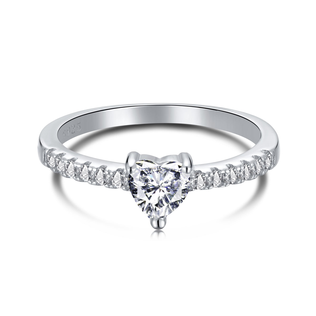[Olivia Jewelry]0.5 Carat CaratEternity Charming Heart Shape Lover Ring