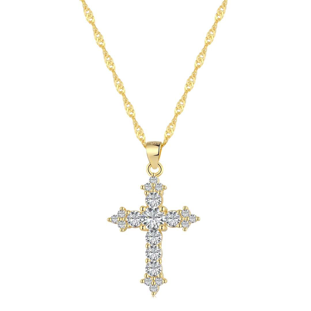 [Olivia Jewelry]Delicate Cross Shape Necklace
