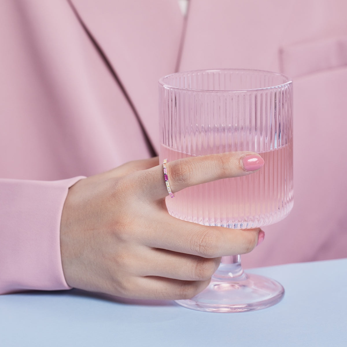 [Olivia Jewelry]Exquisite Multicolored Emerald Cut Daily Ring