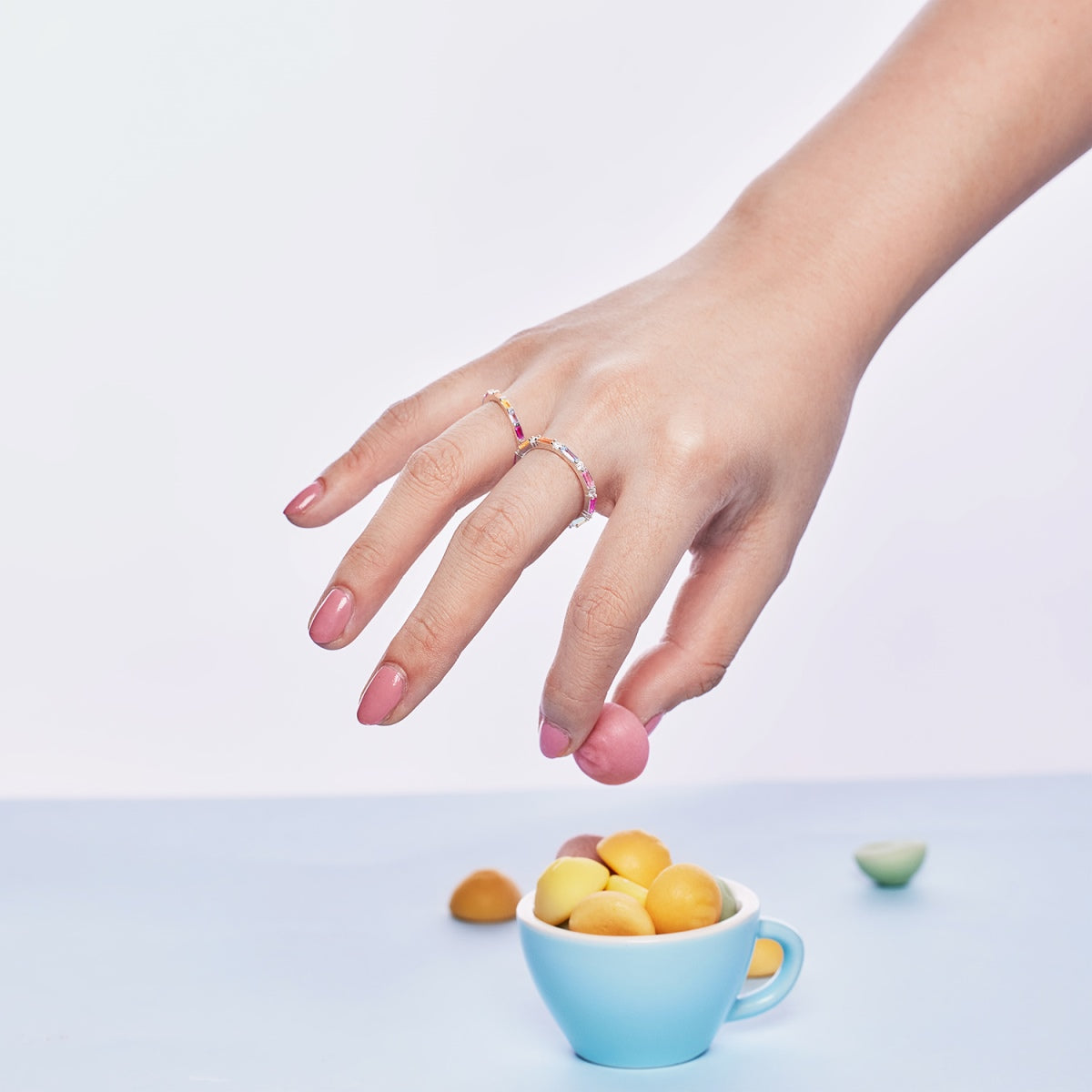 [Olivia Jewelry]Exquisite Multicolored Emerald Cut Daily Ring