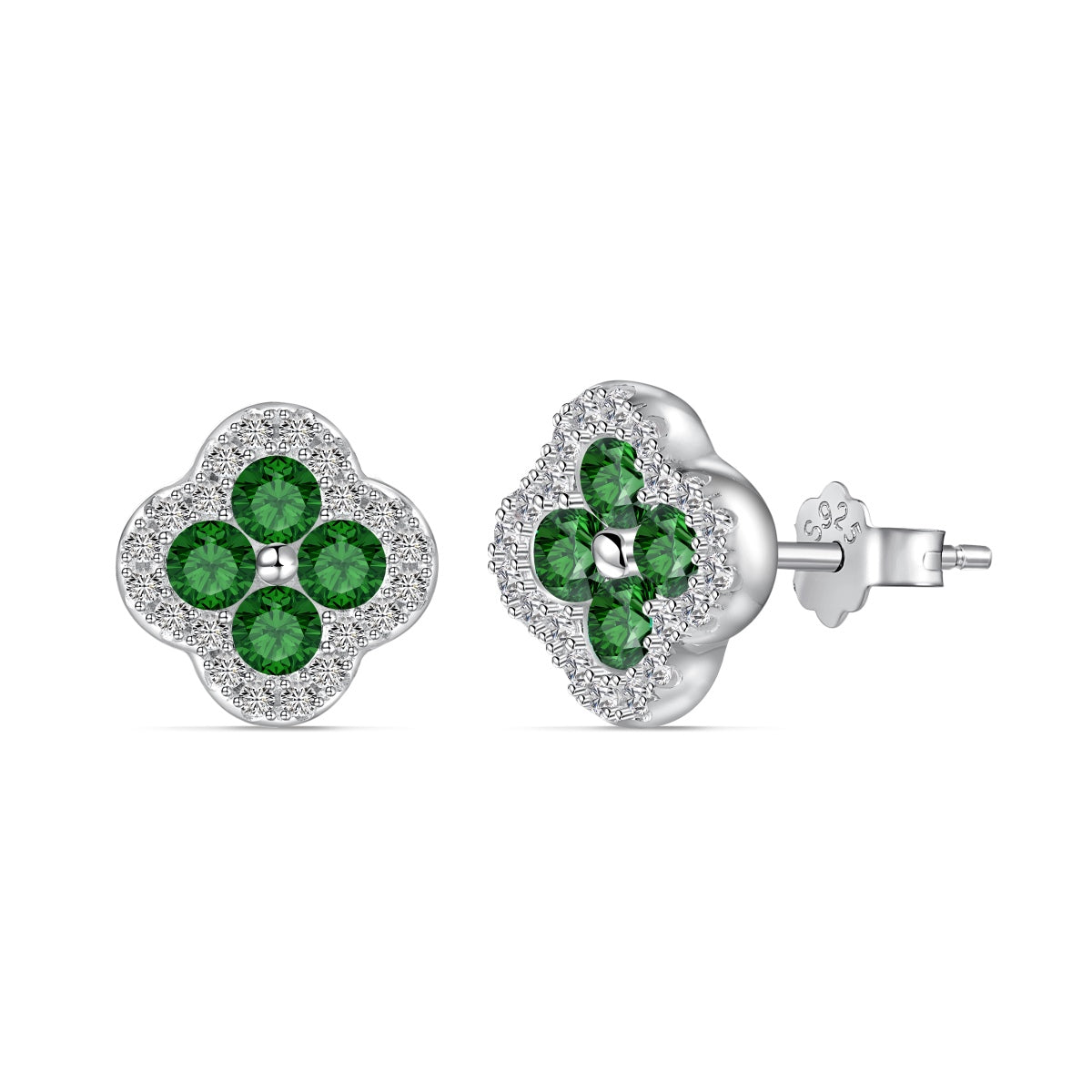 [Olivia Jewelry]Four-Leaf Clover Flower Shaped Earrings
