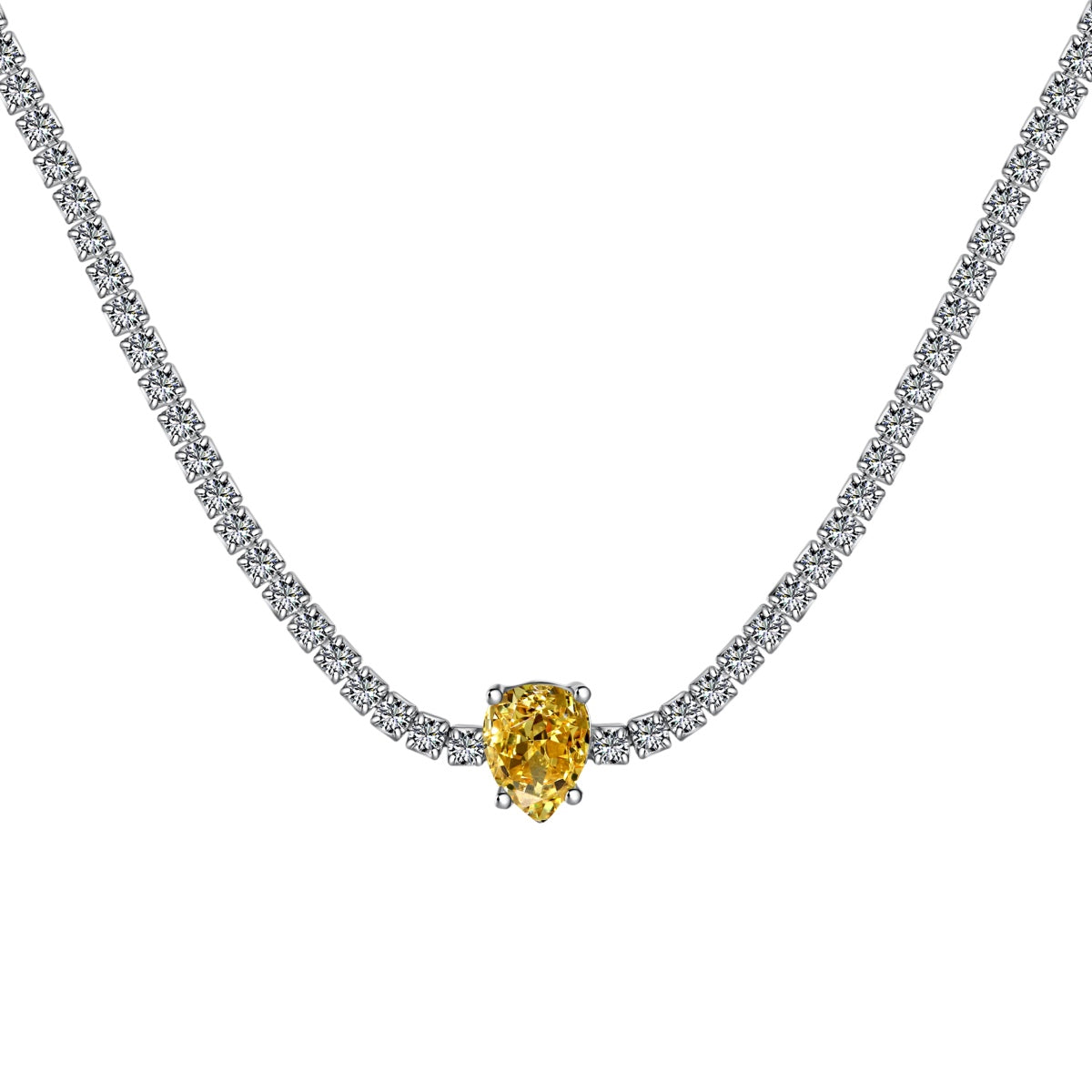 [Olivia Jewelry]1.0 carat Unique Pear Cut Tennis Necklace