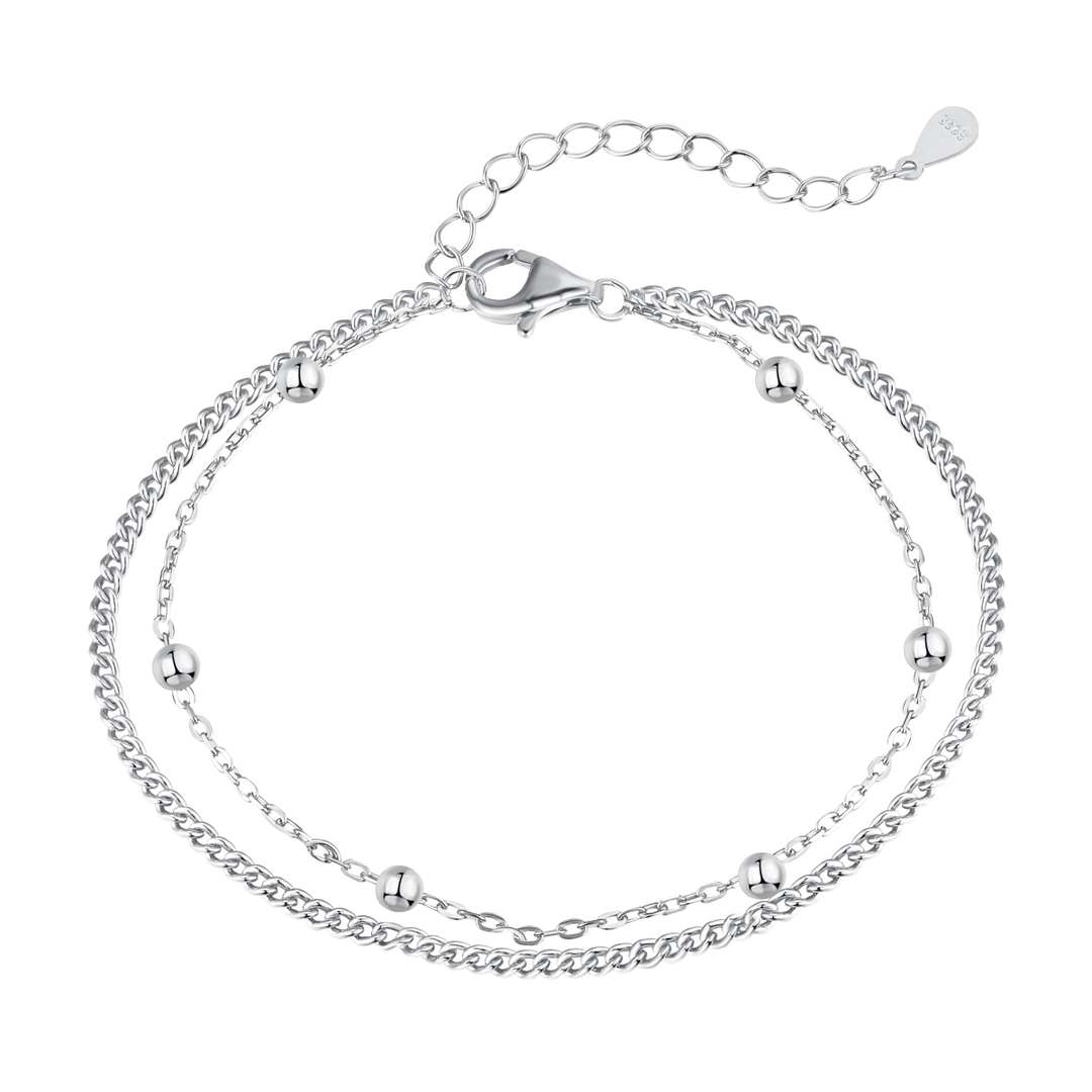 [Olivia Jewelry]Delicate Bead Double Layer Bracelet