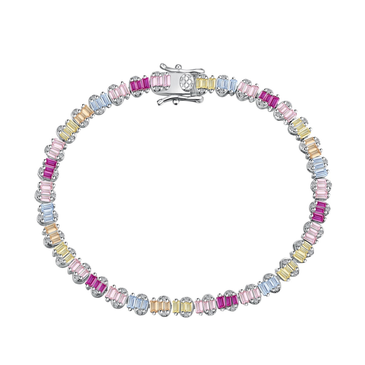 [Olivia Jewelry]Delicate Colorful Emerald Cut Party Bracelet