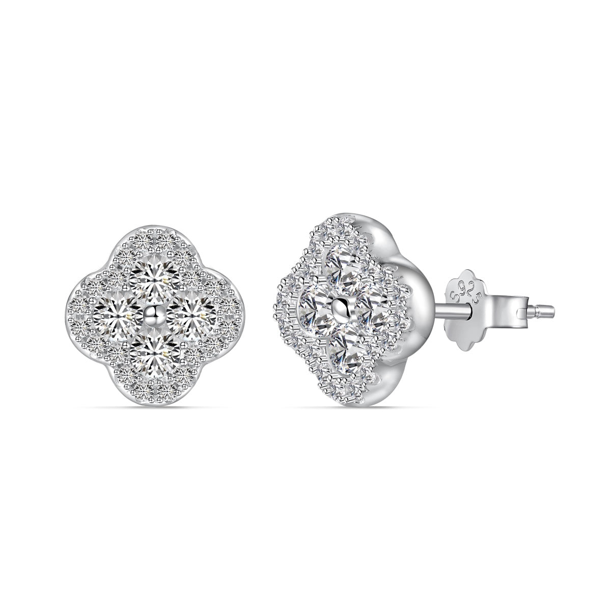 [Olivia Jewelry]Four-Leaf Clover Flower Shaped Earrings