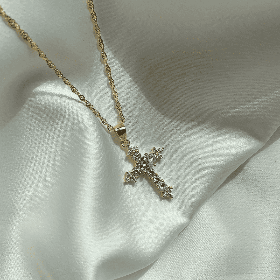 [Olivia Jewelry]Delicate Cross Shape Necklace