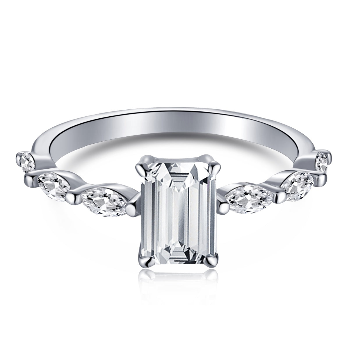 [Olivia Jewelry]1.0 Carat Dainty Resplendent Radiant Cut Daily Ring