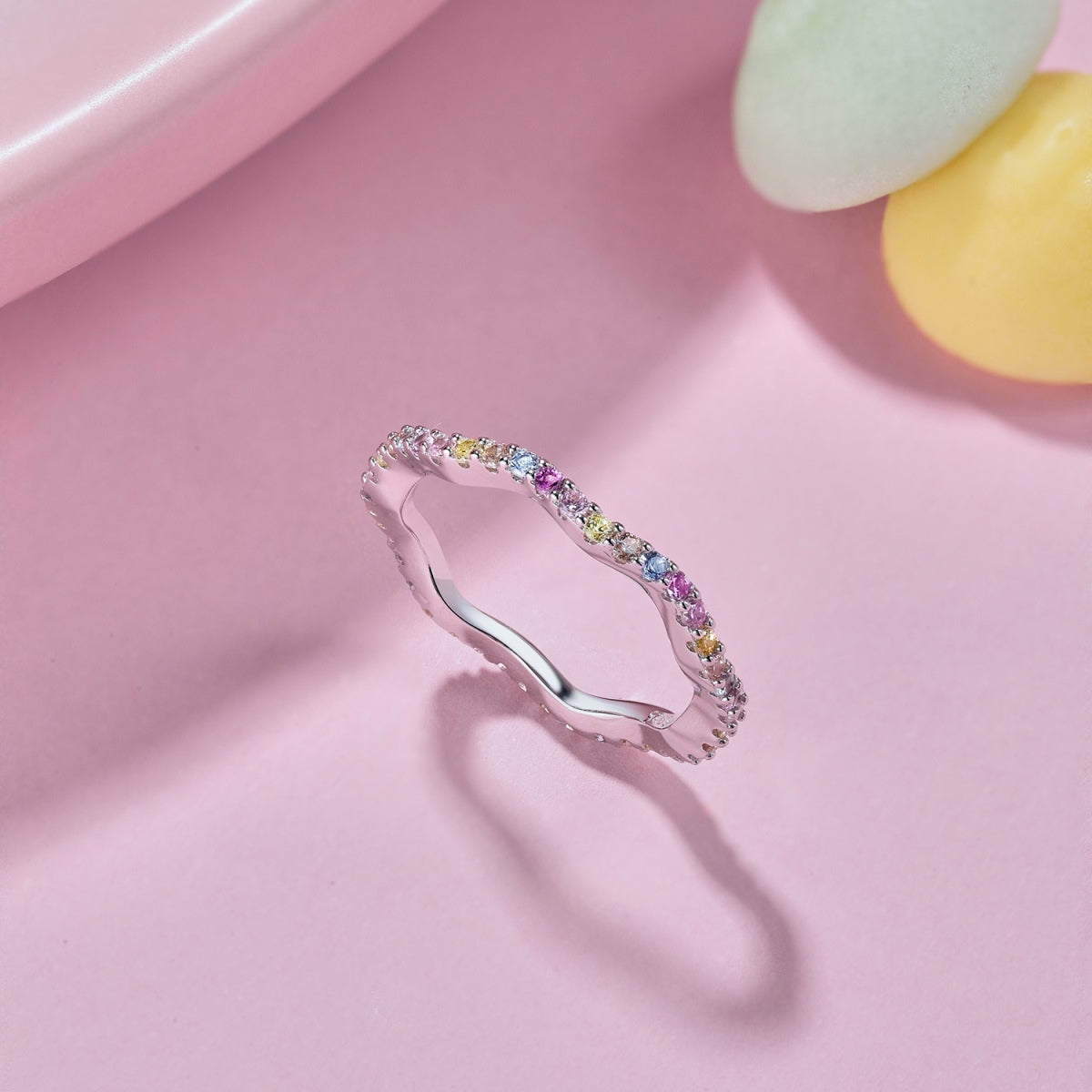 [Olivia Jewelry]Dainty Colorful Round Cut Party Ring