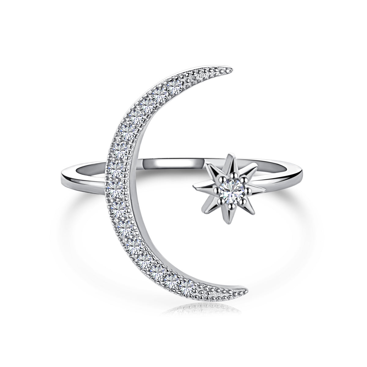 [Olivia Jewelry]Eternity Moon & Star Ring