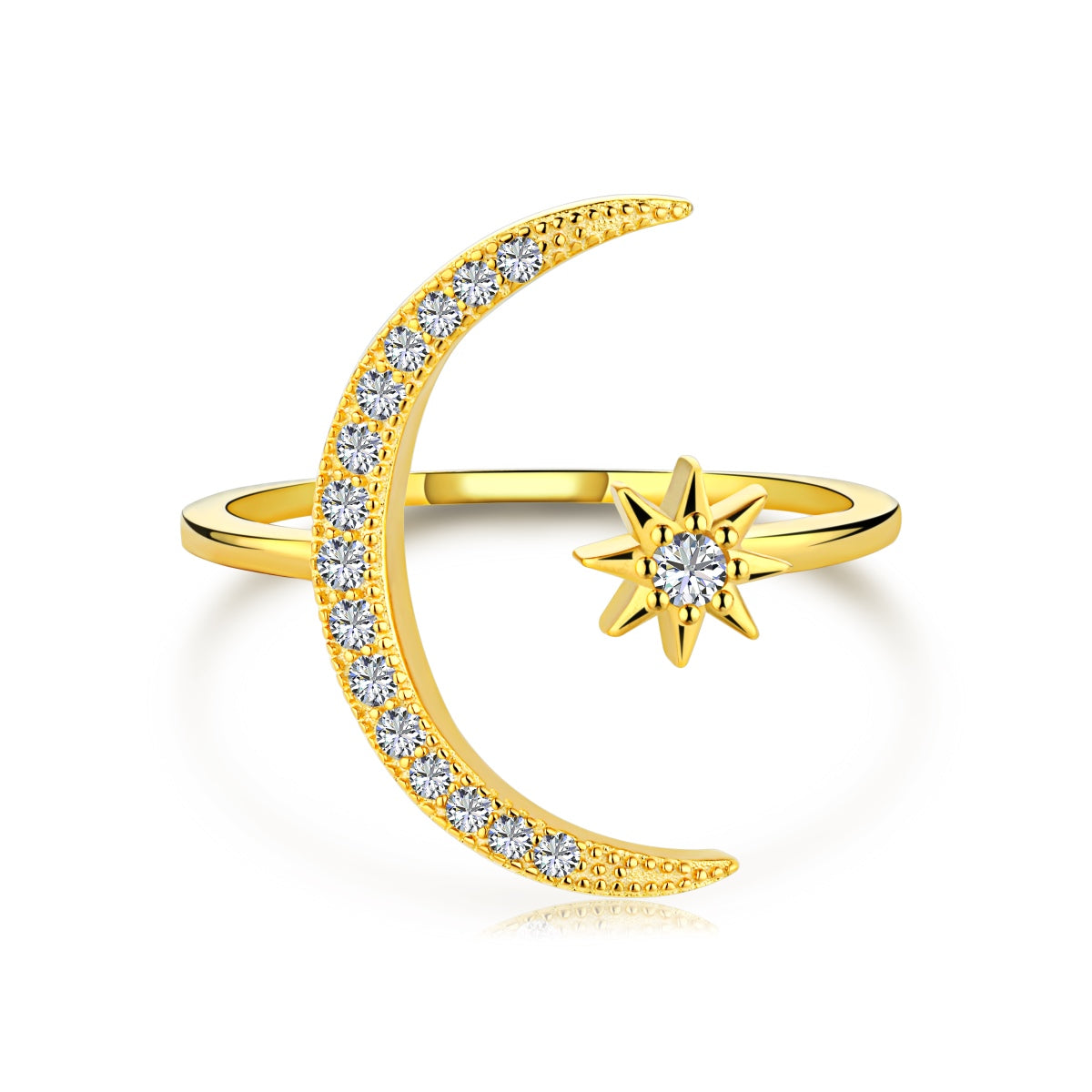 [Olivia Jewelry]Eternity Moon & Star Ring