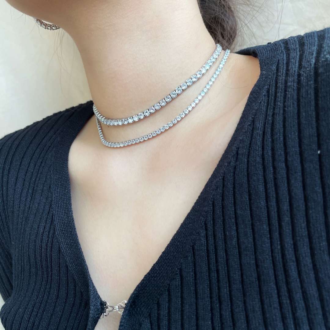 [Olivia Jewelry]Elegant Tennis Chain Necklace