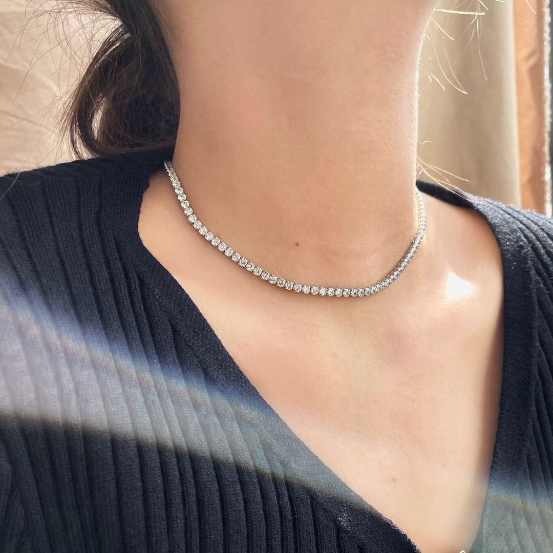 [Olivia Jewelry]Elegant Tennis Chain Necklace