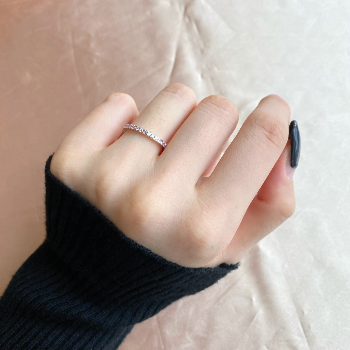 [Olivia Jewelry]Delicate Sparkling Round Cut Daily Ring