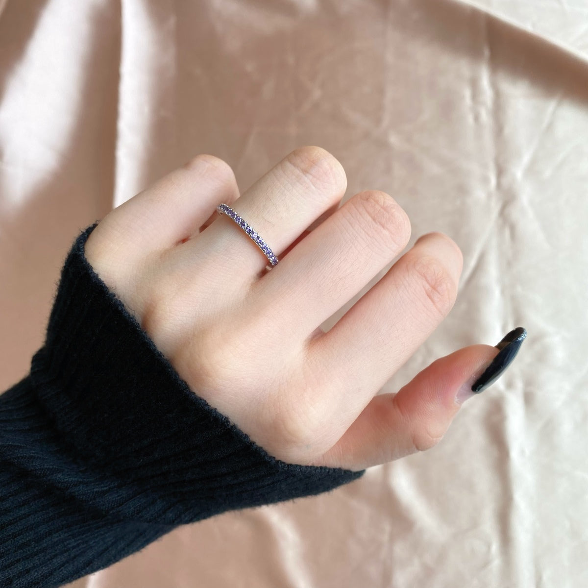 [Olivia Jewelry]Delicate Sparkling Round Cut Daily Ring