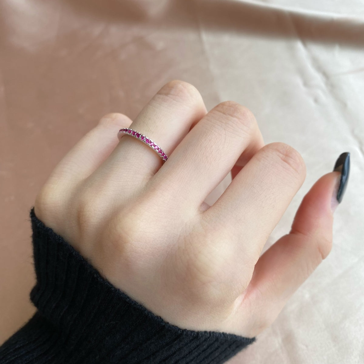 [Olivia Jewelry]Delicate Sparkling Round Cut Daily Ring