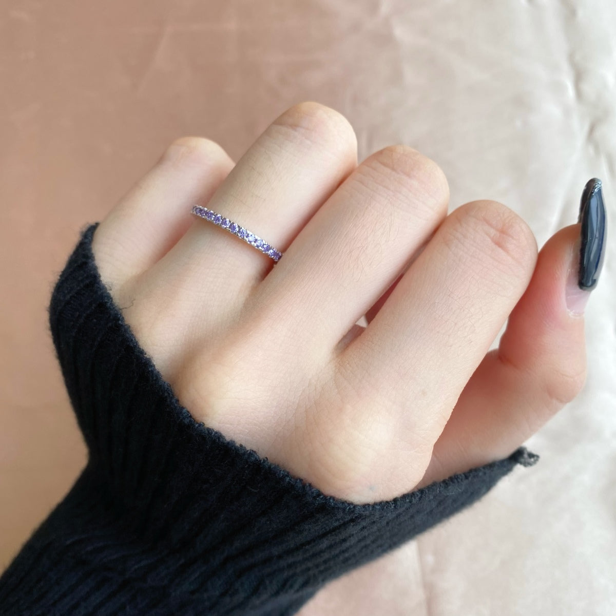 [Olivia Jewelry]Delicate Sparkling Round Cut Daily Ring
