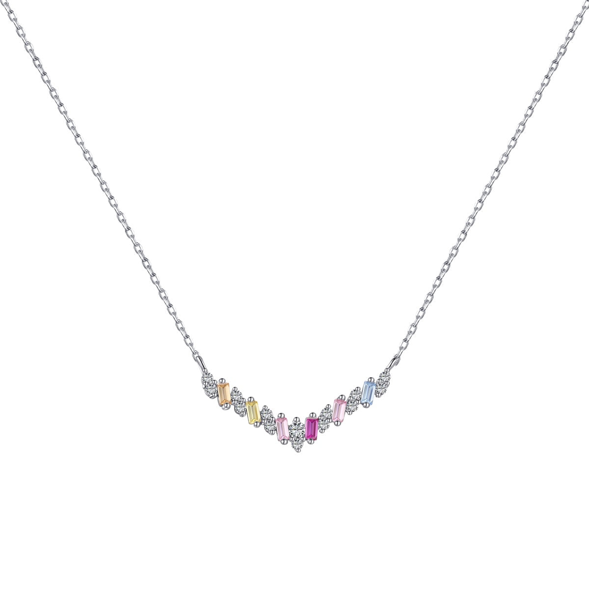 [Olivia Jewelry]Dazzling Rainbow Necklace
