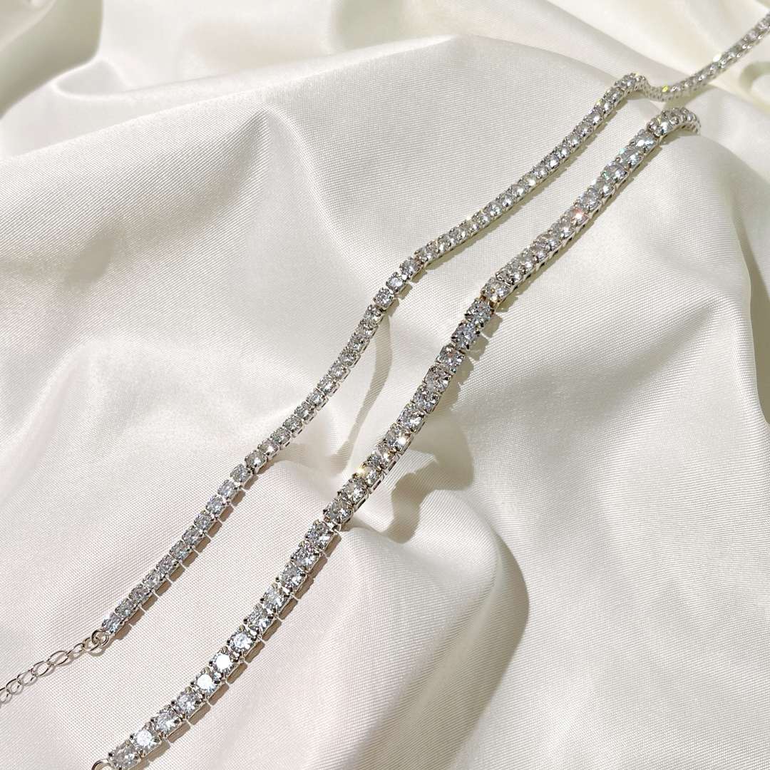 [Olivia Jewelry]Elegant Tennis Chain Necklace