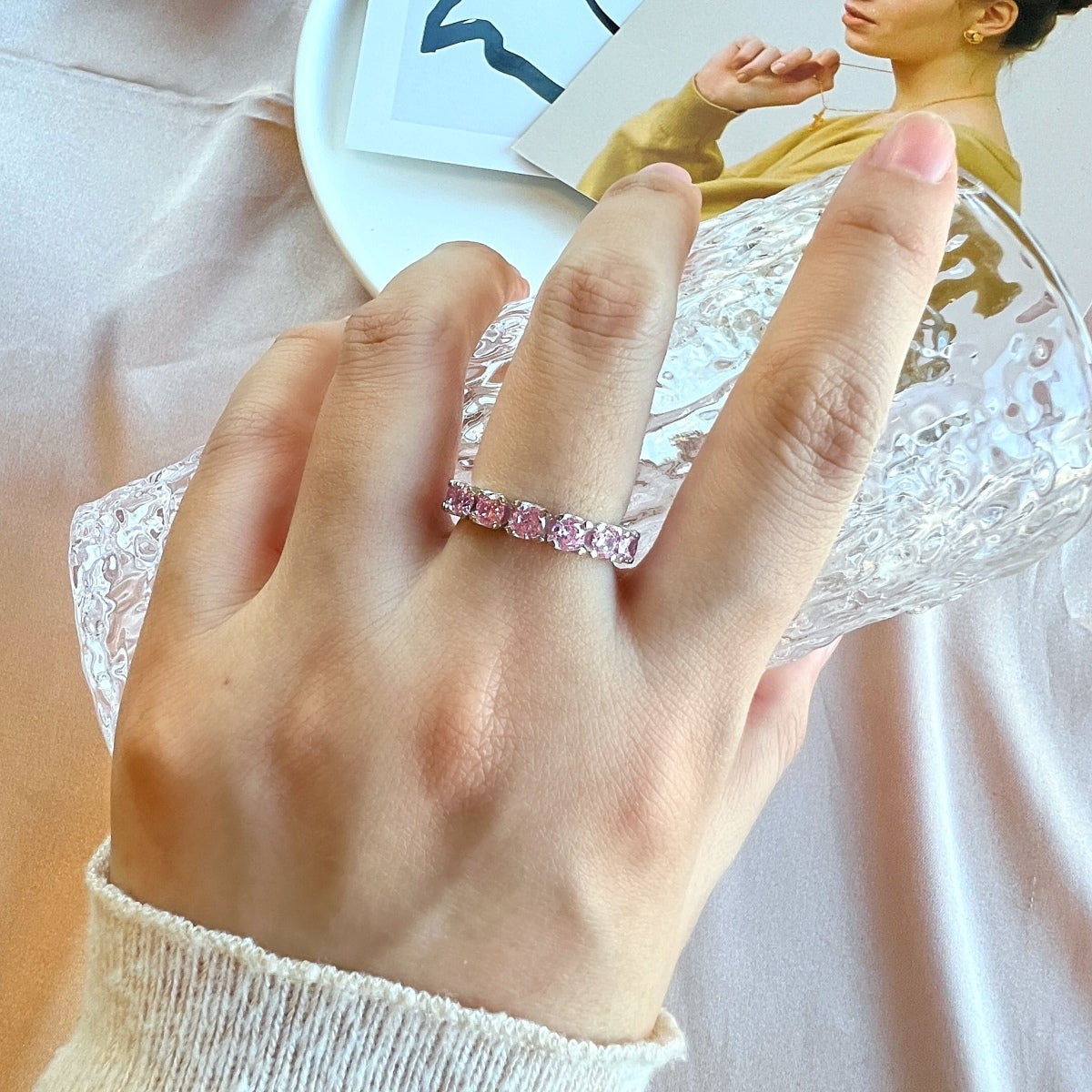 [Olivia Jewelry]Eternity Round Cut Tennis Ring