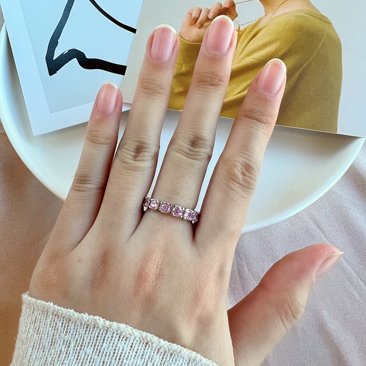 [Olivia Jewelry]Eternity Round Cut Tennis Ring