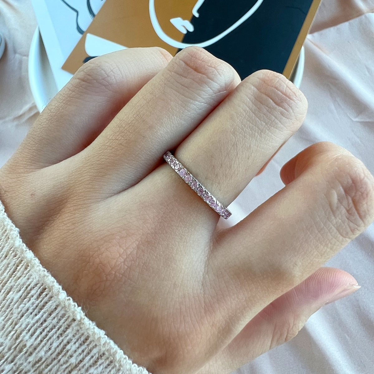 [Olivia Jewelry]Delicate Sparkling Round Cut Daily Ring