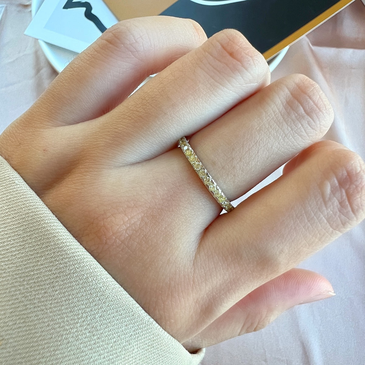 [Olivia Jewelry]Delicate Sparkling Round Cut Daily Ring