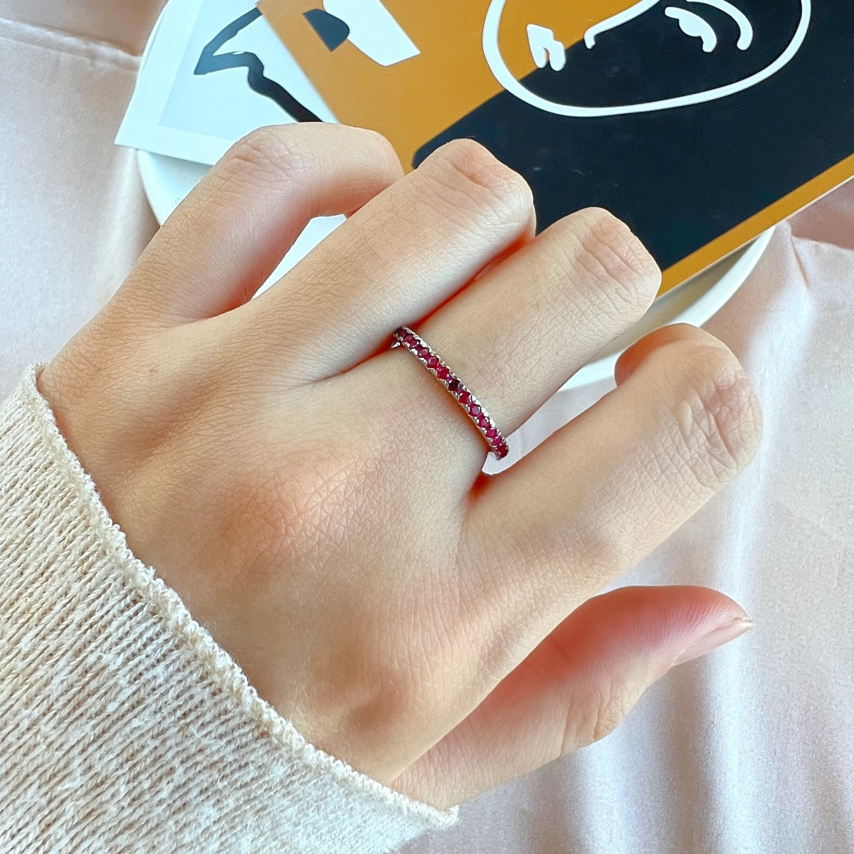 [Olivia Jewelry]Delicate Sparkling Round Cut Daily Ring